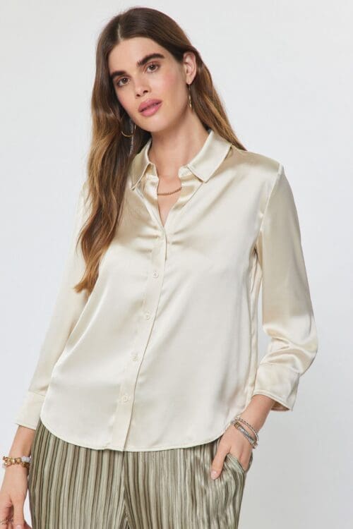 Current Air Satin Button Down